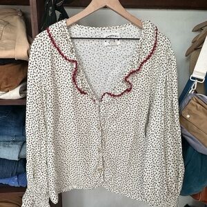 Meadows Floral Women's blouse with Red flowers